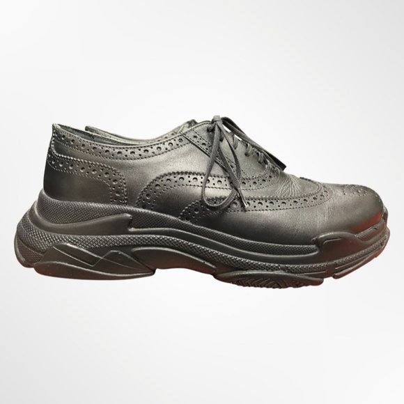 NWOT Girotti Men\'s Black Wingtip Dress Shoes with Sneaker Bottom Size 43 main image 8